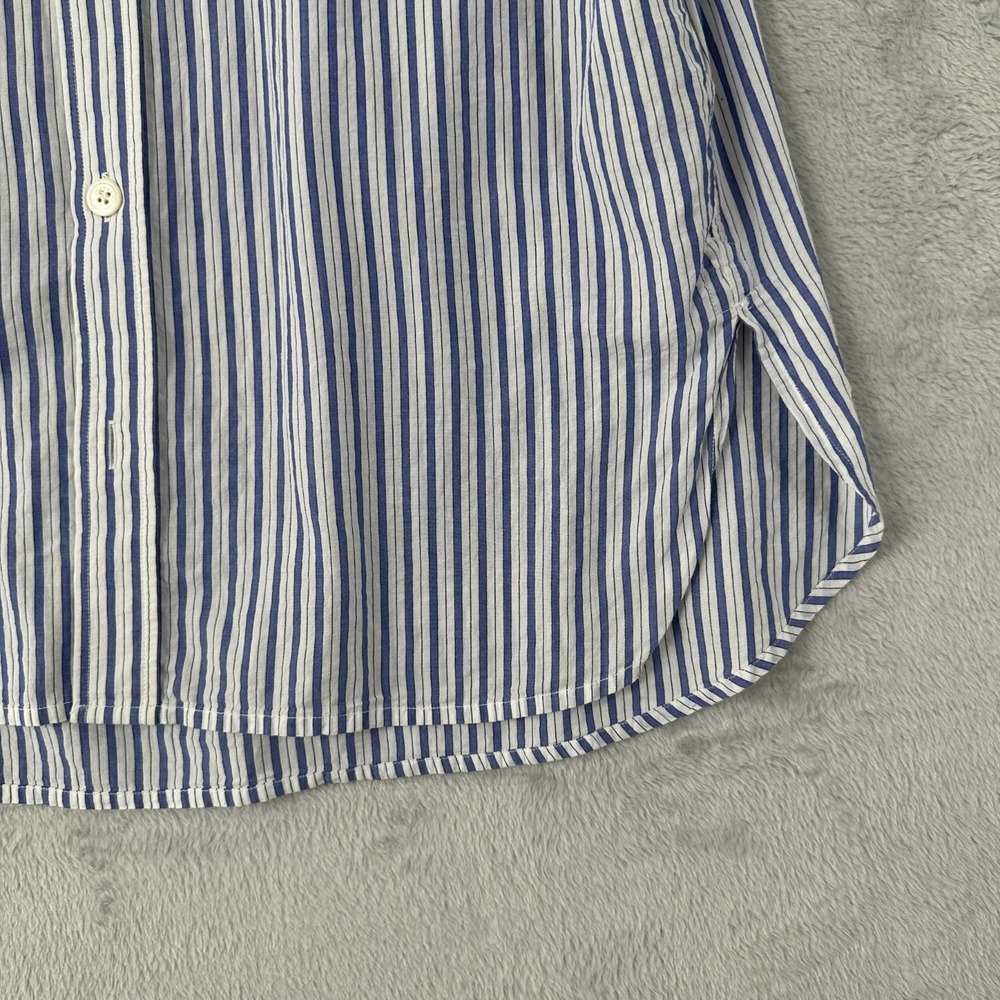 Isabel Marant Labilio Shirt Mens Small Blue Stripe Oversized Short Sleeve Cotton - Picture 8 of 15